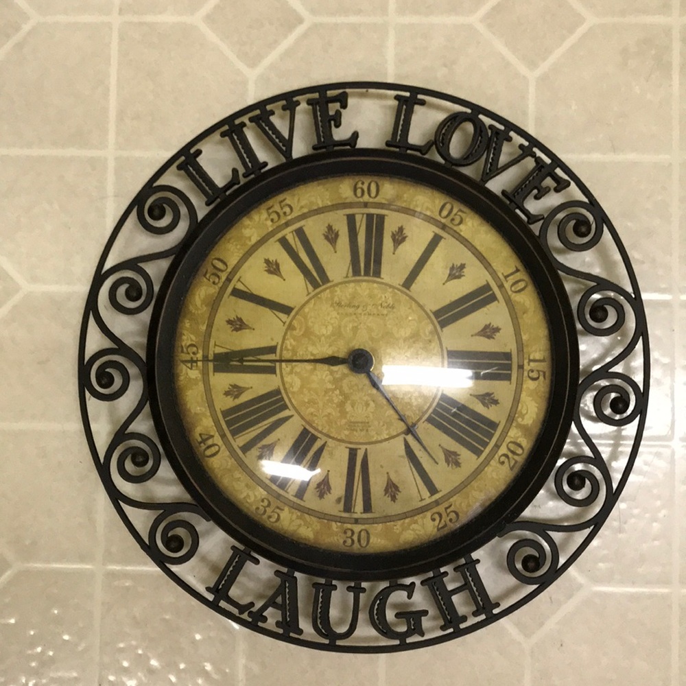 Live laugh love wall clock